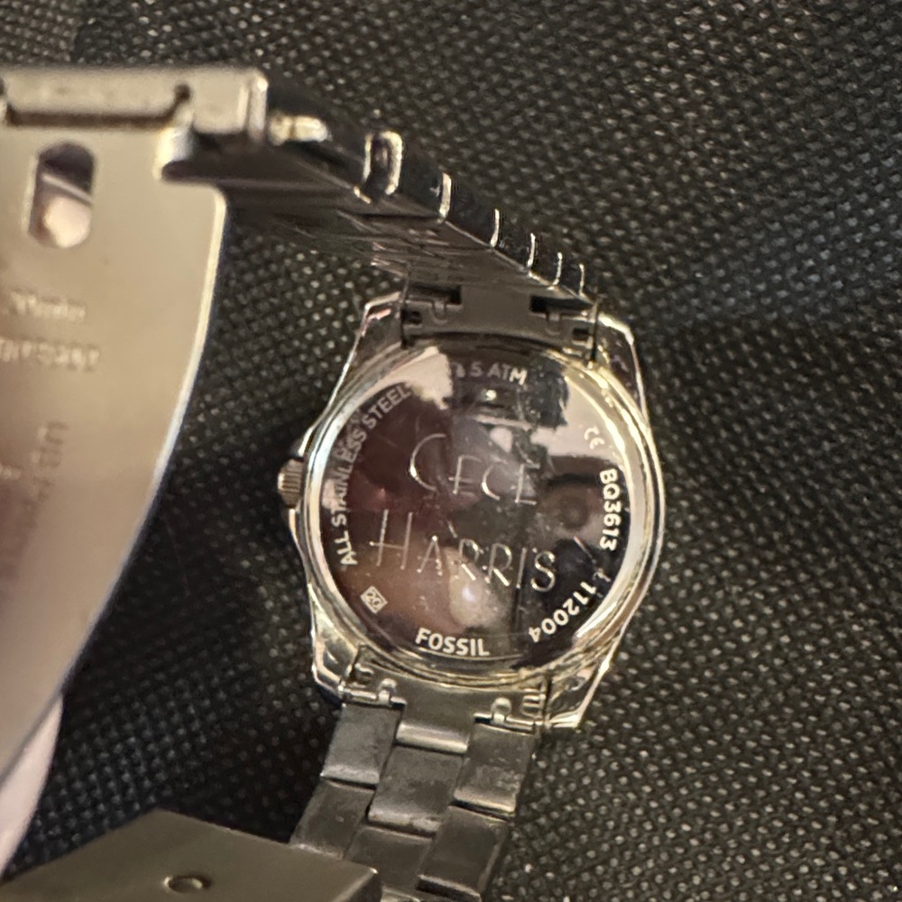 Stunning And Brilliant Eye Catchy Sterling Silver Fossil Watch #BQ3613 Janice - Picture 6 of 13